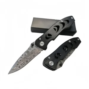 Damast-Taschenmesser EDC-Taschenmesser mit CNC-Aluminiumgriff